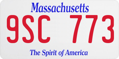 MA license plate 9SC773