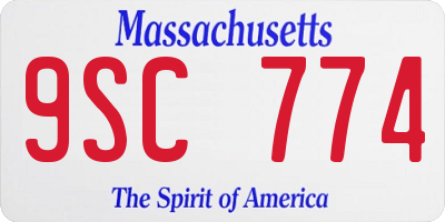 MA license plate 9SC774
