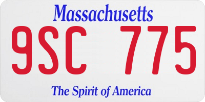 MA license plate 9SC775