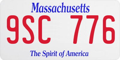 MA license plate 9SC776
