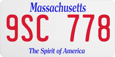 MA license plate 9SC778