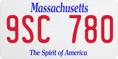 MA license plate 9SC780