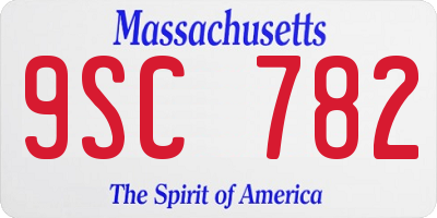 MA license plate 9SC782