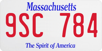 MA license plate 9SC784