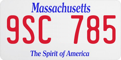 MA license plate 9SC785