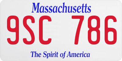MA license plate 9SC786
