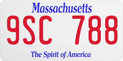 MA license plate 9SC788