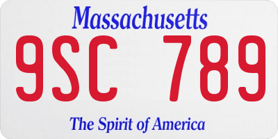 MA license plate 9SC789