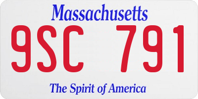 MA license plate 9SC791