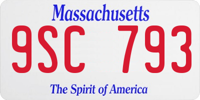 MA license plate 9SC793
