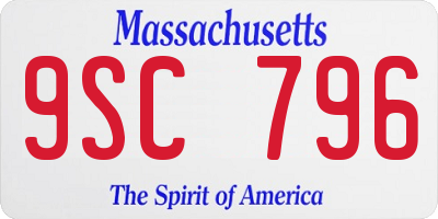 MA license plate 9SC796