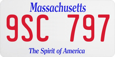 MA license plate 9SC797