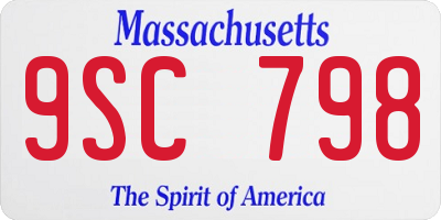 MA license plate 9SC798