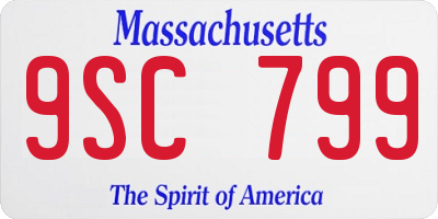 MA license plate 9SC799