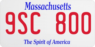 MA license plate 9SC800