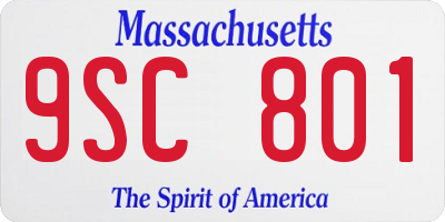MA license plate 9SC801