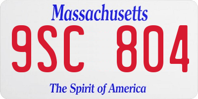 MA license plate 9SC804