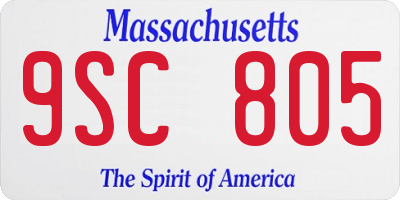 MA license plate 9SC805