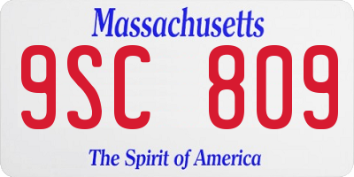 MA license plate 9SC809