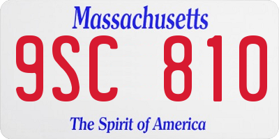 MA license plate 9SC810