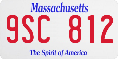 MA license plate 9SC812
