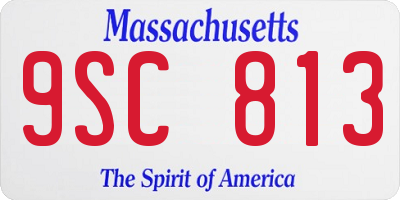 MA license plate 9SC813
