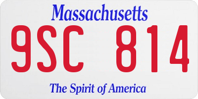 MA license plate 9SC814