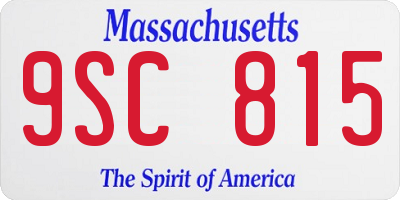 MA license plate 9SC815