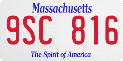 MA license plate 9SC816