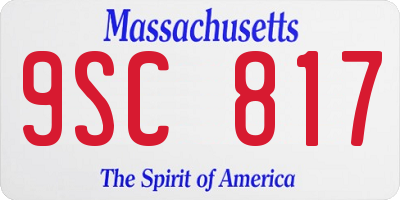 MA license plate 9SC817
