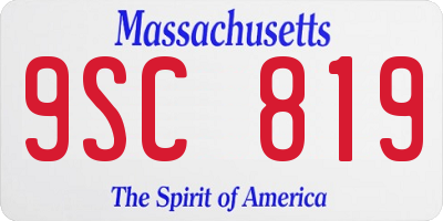 MA license plate 9SC819
