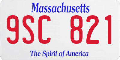MA license plate 9SC821