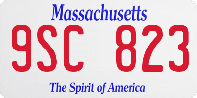 MA license plate 9SC823