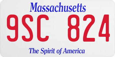 MA license plate 9SC824