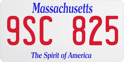MA license plate 9SC825