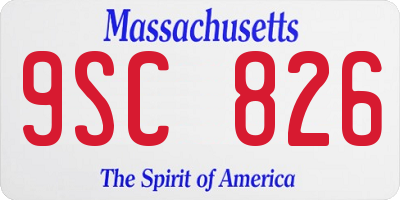 MA license plate 9SC826