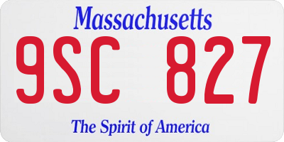 MA license plate 9SC827