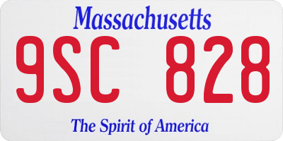 MA license plate 9SC828