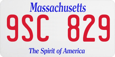 MA license plate 9SC829