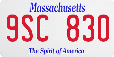 MA license plate 9SC830