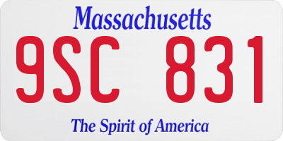 MA license plate 9SC831