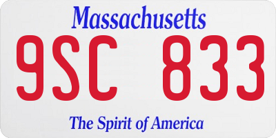 MA license plate 9SC833