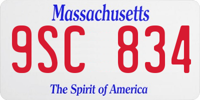 MA license plate 9SC834