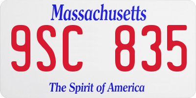MA license plate 9SC835