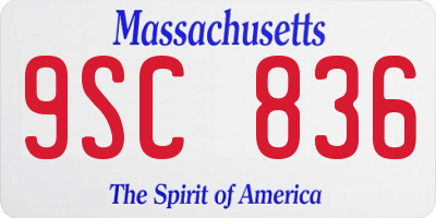 MA license plate 9SC836
