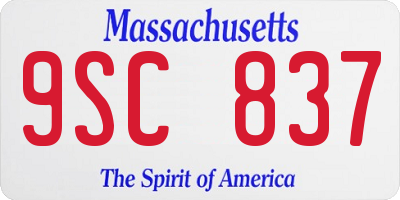 MA license plate 9SC837