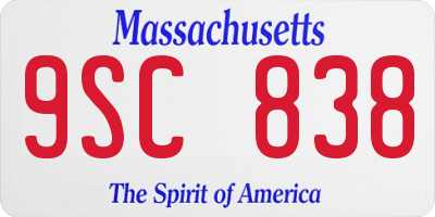 MA license plate 9SC838