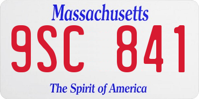 MA license plate 9SC841