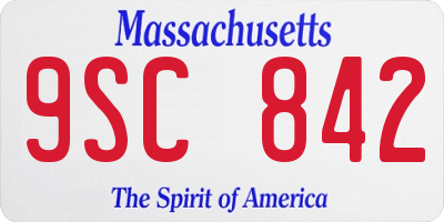 MA license plate 9SC842