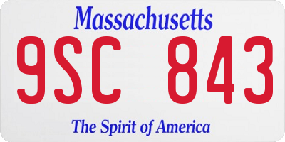 MA license plate 9SC843